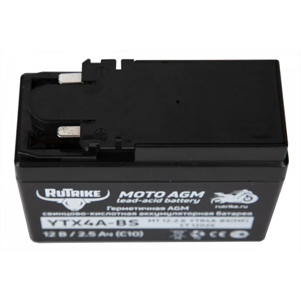 Тяговый стартерный аккумулятор RuTrike YTX4A-BS (12V/2,5Ah) (YTR4A-BS, CT 12026, MT 12-2.6) 2